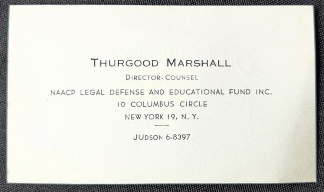 Thurgood Marshall's NAACP LDF Business Card
