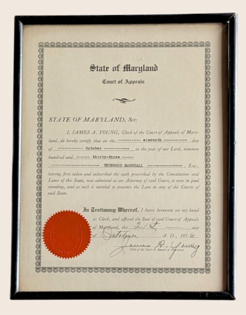 Thurgood Marshall's Court of Appeals of Maryland 1933
