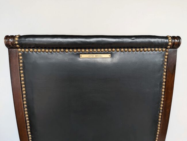 Justice Marshall's Supreme Court of the United States Bench Chair Name Plate